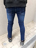 Джинси чоловічі вузькі рванки Slim Fit слім фіт світло-синій Київ, фото 3