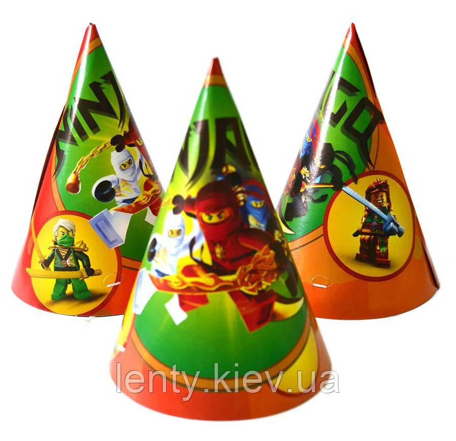 Ковпачки,Ниндзяго-3 святкові карнавальні 16 см (1шт)-