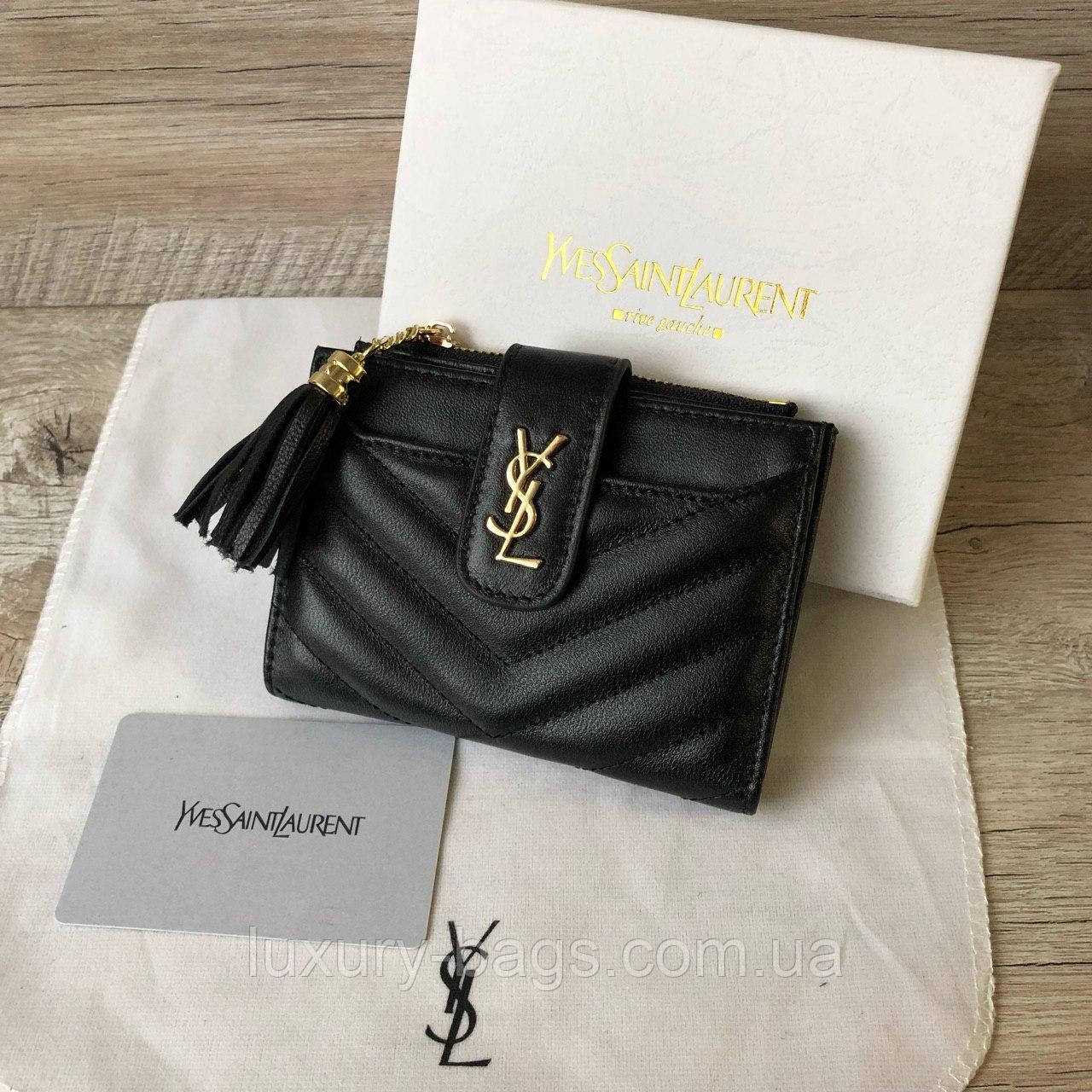 Жіночий шкіряний мінігаманець YSL, фото 1