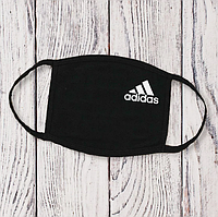 Многоразовая маска Adidas женская, мужская, подростковая Защитная маска с логотипом Адидас хлопковая черная