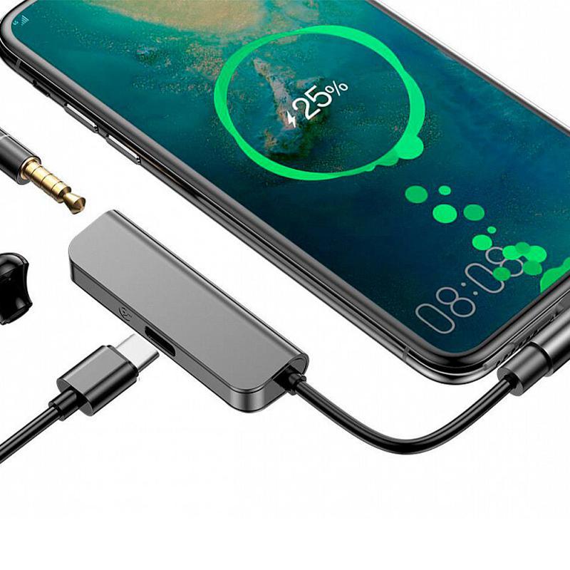 Перехідник BASEUS L53 Type-C to 3,5mm AUX Macbook support PD 18W, фото 1