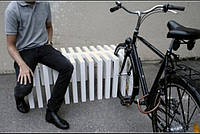 Велопарковка-скамейка дизайнерская Bike-bench из ч/металла - покрытие порошковая краска - длина 1600мм