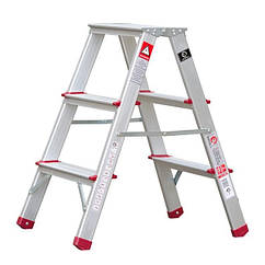 Драбина алюмінієва двостороння 3 щаблі, висота 668 мм ТМ "ІНТЕРТУЛ"