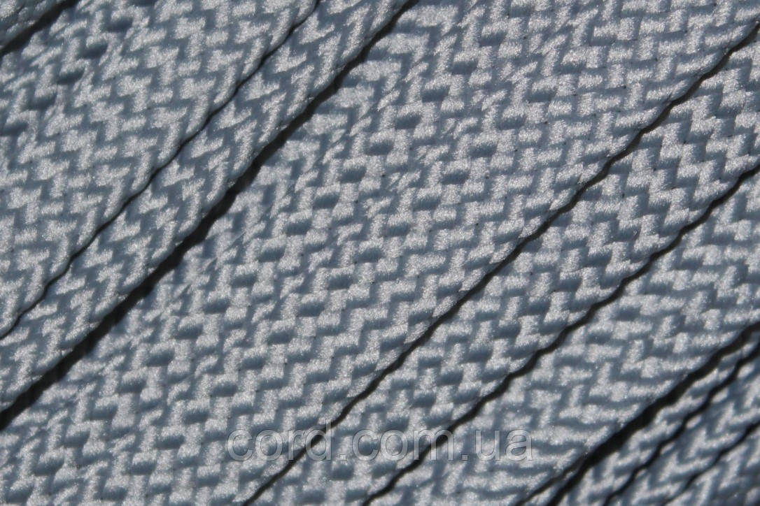 Шнур плоский щільний чехол поліестер 15мм світло-сірий моток 100м, фото 1