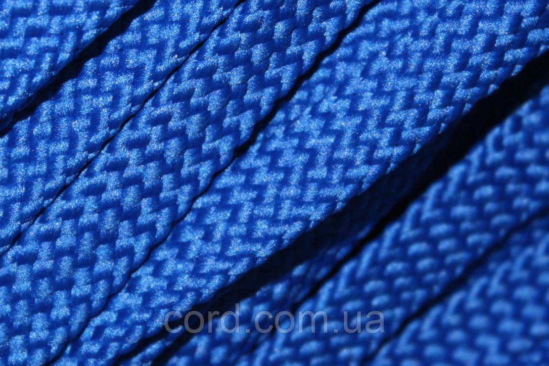 Шнур плоский щільний чехол поліестер 15мм волошка моток 100м, фото 1