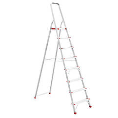 Драбина алюмінієва на 8 щаблів, висота до платформи 1720 мм ТМ "ІНТЕРТУЛ" (міцна та надійна)