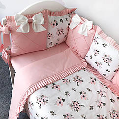 Комплект постільної підліткового білизни з бортиками (подушечками) для дівчинки від 3 років