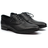 Туфли летние кожаные классические перфорация мужская обувь большой размер Rosso Avangard BS Felicite BlackPerf