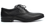 Туфлі літні шкіряні класичні перфорація чоловіче взуття великий розмір Rosso Avangard BS Felicite BlackPerf, фото 3