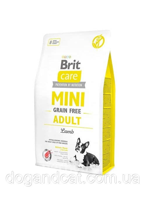 Корм Brit Care (Брит Кеа) Mini Grain Free Adult Lamb с ягненком для взрослых собак миниатюрных пород 7 кг - фото 1 - id-p1187614176