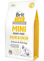 Корм Brit Care (Брит Кае) Mini Grain Free Hair & Skin для собак миниатюрных пород с уходом за шерстью 7 кг