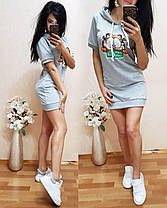 Круте плаття футболка з накаткою і капюшоном, фото 3