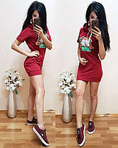 Круте плаття футболка з накаткою і капюшоном, фото 5