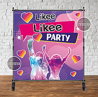 Банер 2х2м. "Лайки / like" з люверсами. Фотозона (вініловий) на день народження -