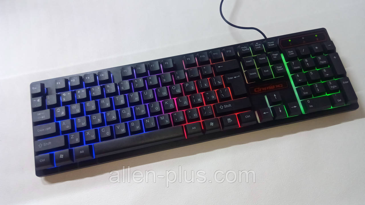 Клавіатура з кольоровою підсвіткою KR-6300 (ART-4142), конструкція SKELETON, USB Black