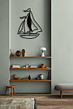 Декоративна дерев'яна картина абстрактна модульна полігональна Панно "Sail/ Парус", фото 3