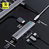 USB-хаб Baseus Mechanical Eye 6 в 1 Type-C to USB3.0*3 + HDMI + RJ45 + Type-C PD Ethernet Grey (CAHUB-J0G), фото 2