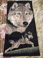 Полотенце пляжное "Волк"