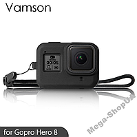 Силіконовий захисний чохол для гопро GoPro Hero 8 Black + ремінець Чорний DF-22