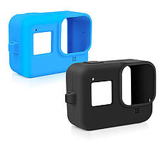 Силіконовий захисний чохол для гопро GoPro Hero 8 Black + ремінець Синій DF-22