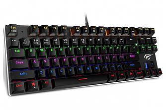 Ігрова клавіатура механічна провідна USB з підсвічуванням 87 клавіш HAVIT HV-KB435L-LED Червоні світчі