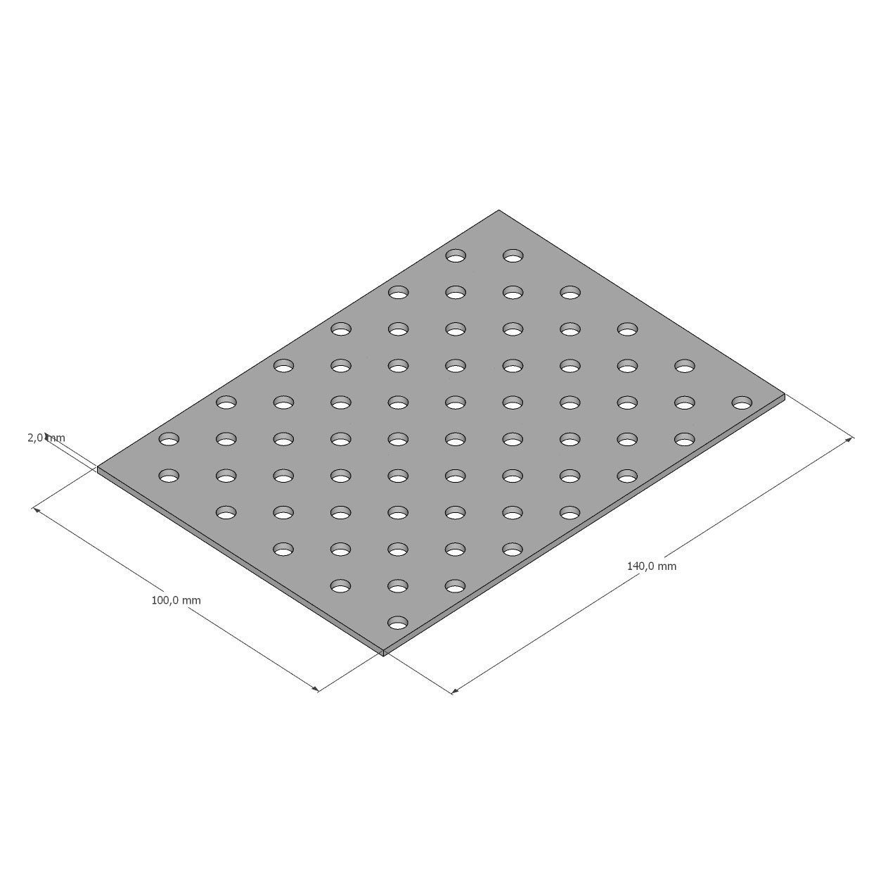 Пластина пряма перфорована 100х140х2,0 мм