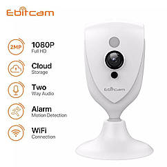 Охоронна міні Wi-Fi IP-камера Ebitcam EBF4-2MP. Нічне бачення.Cloud. IR. Голосове управління Alexa. Ebitcam