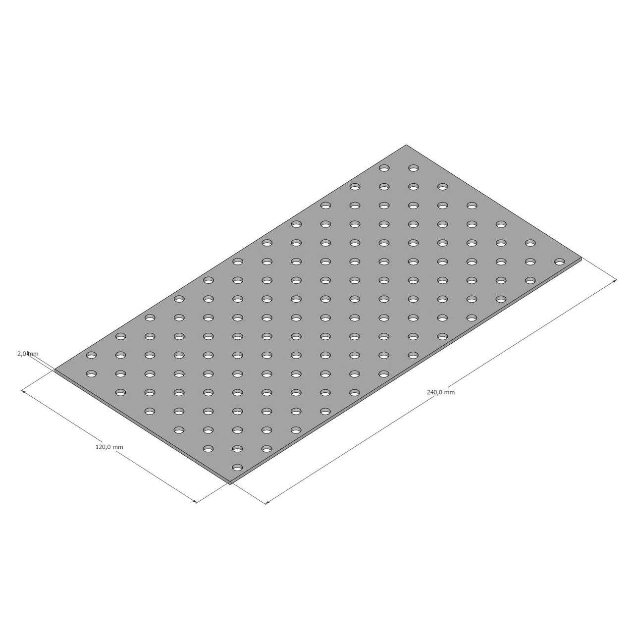 Пластина пряма перфорована 120х240х2,0 мм