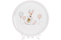 Тарілка керамічна 17см з об'ємним малюнком Веселий кролик ТОВАР ВІД ВИРОБНИКА