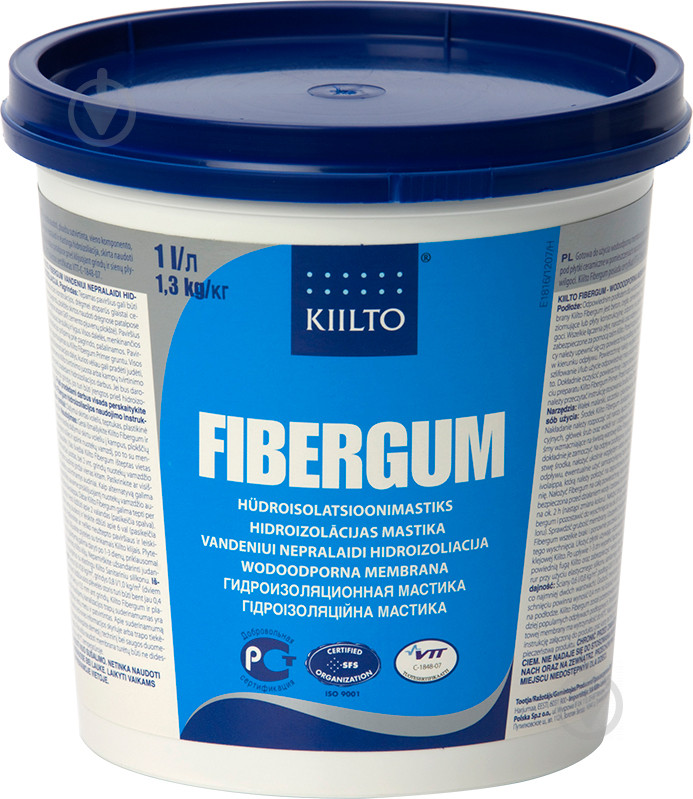 Еластична гідроізоляція Kiilto Fibergum (Киилто Фибергум) 1л, фото 1