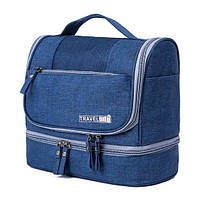 Складаний дорожній органайзер для косметики Travel Bag Синій