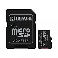 Карта памяти microSDXC, 256Gb, Class10 UHS-I U3 V30 A1, Kingston Canvas Select Plus, SD адаптер, R100 / W85