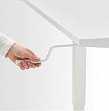Білий офісний стіл 120 см із регульованою висотою (від 70 до 120 см) (робота сидячи або стоячи), фото 3