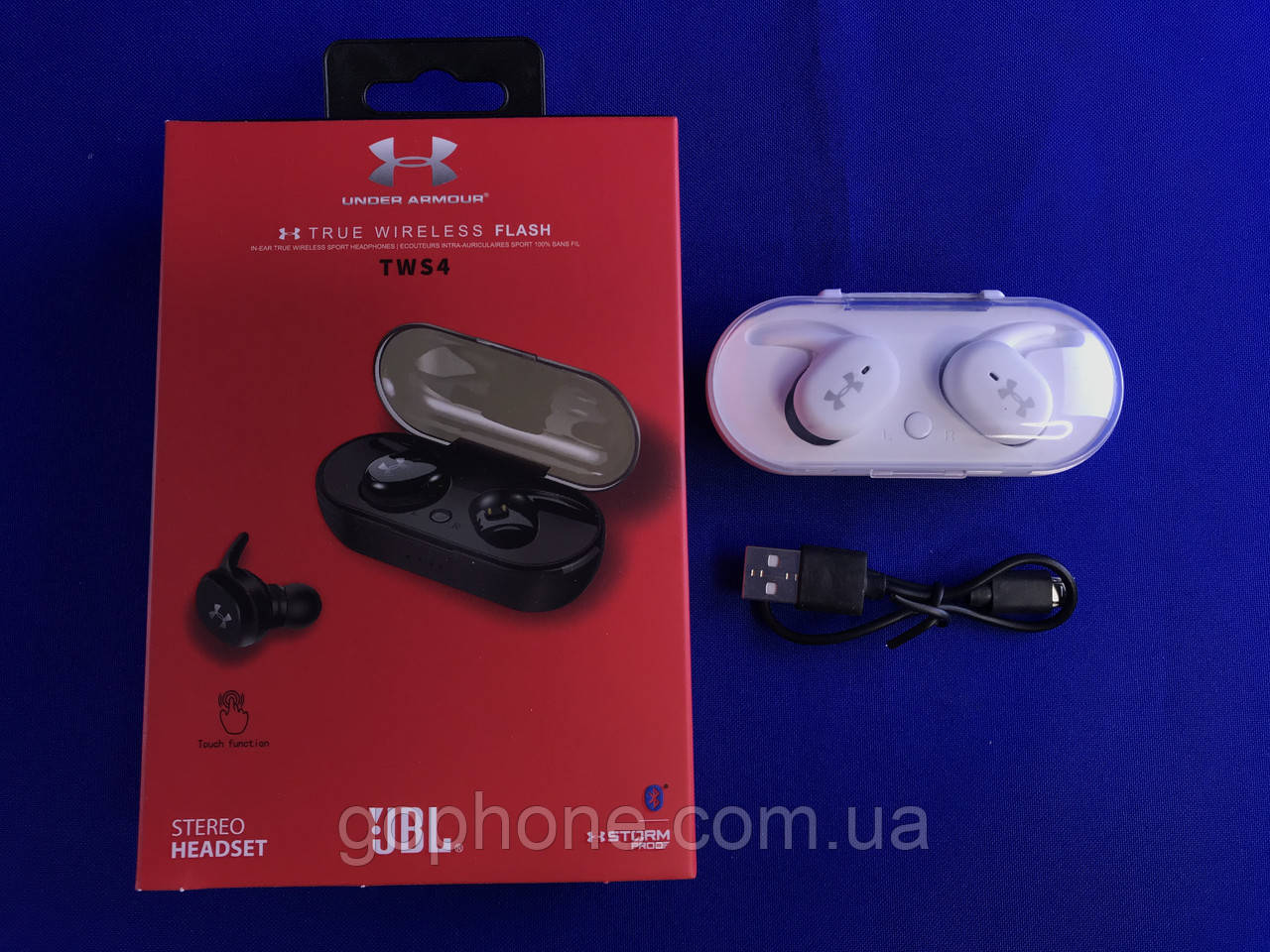 Bluetooth-навушники TWS 4 з боксом Black