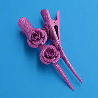 Шпилька для волосся стріла 6 шт. металева з кольоровими блискітками 13х1,5 см