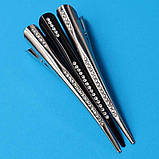 Шпилька для волосся качечка 6 шт. метал 3 кольори білі стрази 13х1,5 см, фото 2