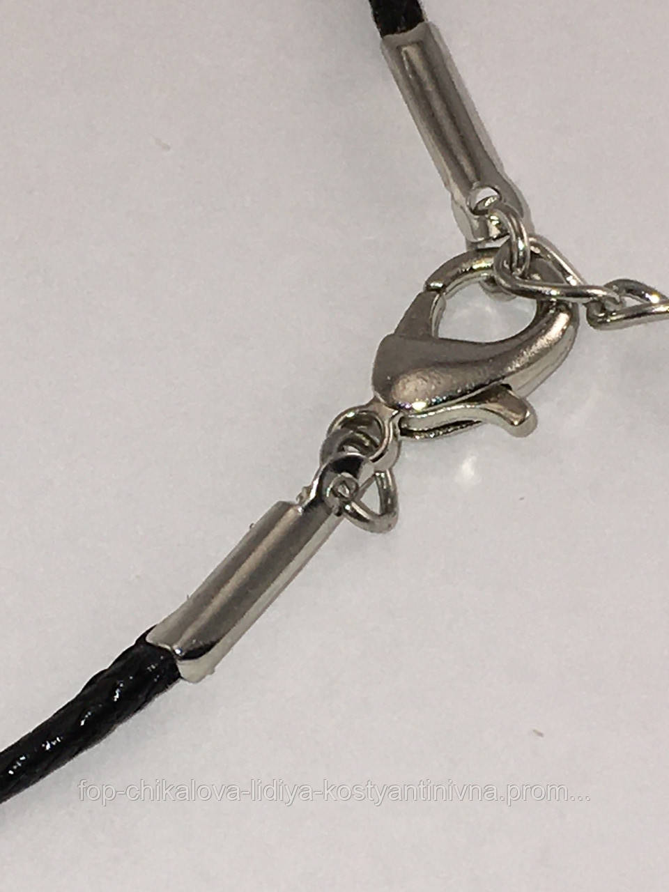 Основа для браслета 22 см, вощений шнур цвет черний. Застежка лобстер с ...