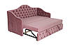 Дитячий рожевий диван для дівчинки MeBelle JOLIE 80х190, м'який, розкладний двоспальний, преміальний велюр, фото 6