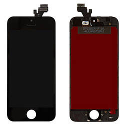 Дисплей для iPhone 5, модуль у зборі (екран і сенсор), з рамкою, чорний, оригінал (100%)