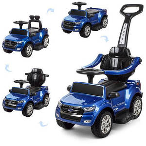 Толокар-електромобіль Bambi M 3575ELS-4 каталка-толокар 2в1 синій