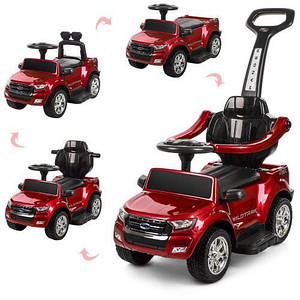 Електромобіль червоний для дітей Bambi M 3575ELS-4 з батьківською ручкою