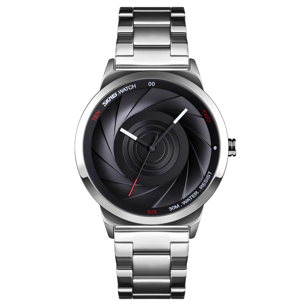 Skmei 9210 сріблясті з чорним чоловічі оригінальні годинники