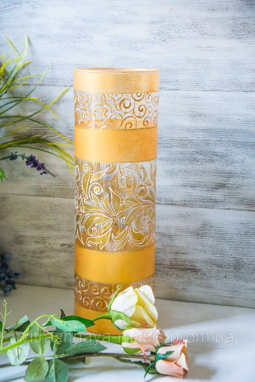 Купить Напольная ваза стеклянная цилиндр Золото, цена 1800 грн — Prom ...