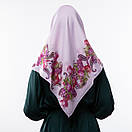 Бавовняна хустка 90х90см Блідо-бузкова 1413858610, фото 3