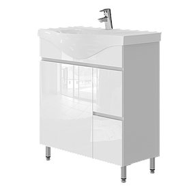 Тумба підлогова з умивальником Ювента Monika M4-75 біла