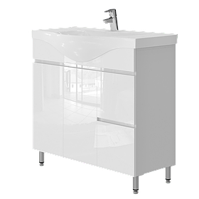 Тумба підлогова з умивальником Ювента Monika M4-87 біла