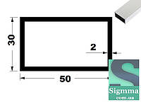 Труба 50 *30*2 бп прямоугольная алюминиевая