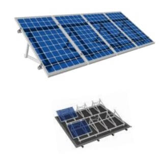 Комплект системи кріплення на 1 фотомодуль на плоский дах (алюмінієвий профіль), фото 1