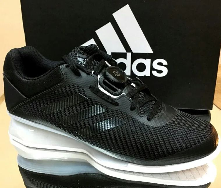 Штангети Adidas Leistung 16.2 чорні з білою підошвою, взуття для важкої атлетики та паверліфтингу 43