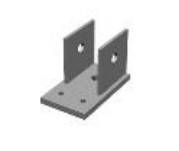 П'ятка опорна на 2 отвори Сталь неіржавка 304, фото 1